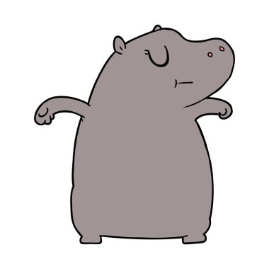 vektör çizim karikatür su aygırı