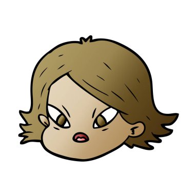 vektör çizim karikatür kadın yüzü