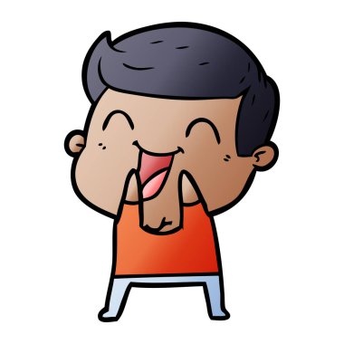 vektör çizim karikatür man gülüyor