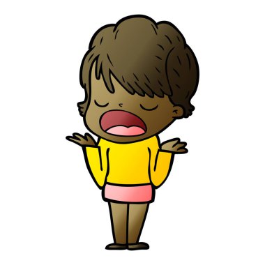 vektör çizim karikatür kadın söz