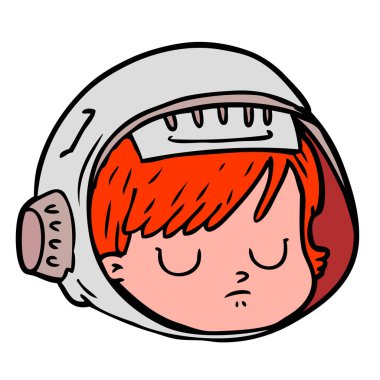 vektör çizim karikatür astronot yüz