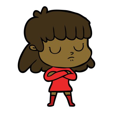 vektör çizim karikatür kayıtsız kadın