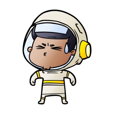 vektör çizim karikatür astronot vurguladı