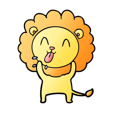 mutlu karikatür aslan vektör çizim