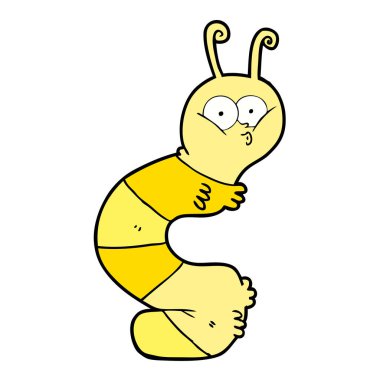 komik karikatür caterpillar vektör çizim