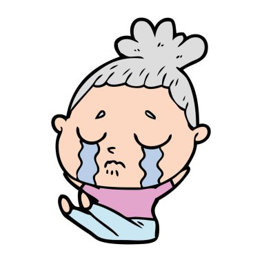 vektör çizim karikatür ağlayan kadın