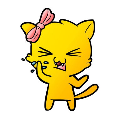 Çizgi film kedisinin vektör çizimi