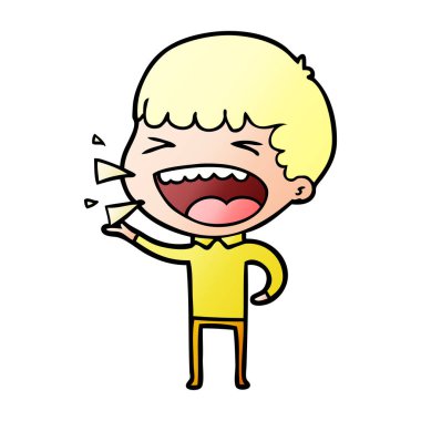 adam gülüyor karikatür vektör çizim