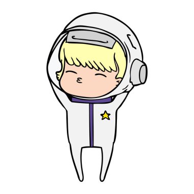 vektör çizim karikatür meraklı astronot