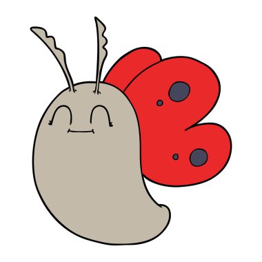 Komik karikatür kelebek vektör çizim