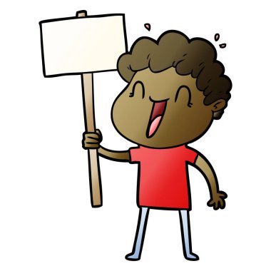 vektör çizim karikatür mutlu adam