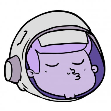 vektör çizim karikatür astronot yüz