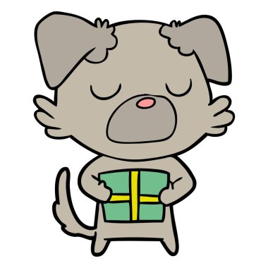 vektör çizim mutlu karikatür köpek