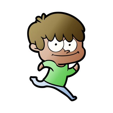 mutlu çizgi film adam vektör çizim