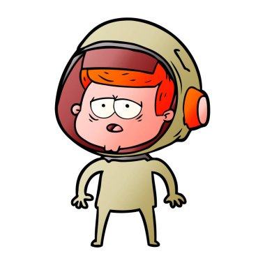 Çizgi film astronotunun vektör çizimi