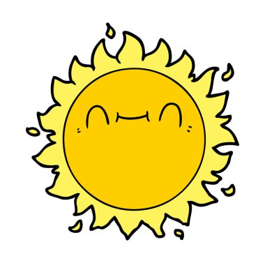 Mutlu çizgi film güneş vektör çizim