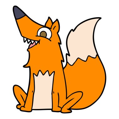 Çizgi film tilkisinin vektör çizimi