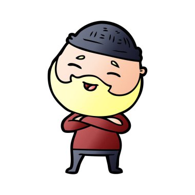 Çizgi film mutlu sakallı adam