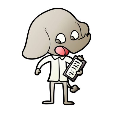 vektör çizim sevimli çizgi fil