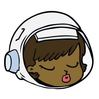 vektör çizim karikatür astronot yüz