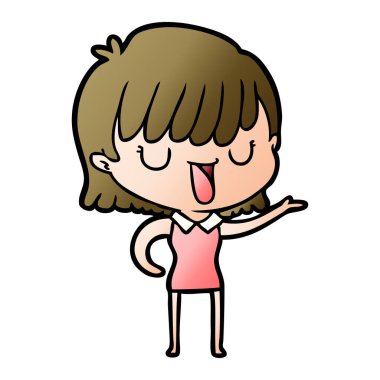 Çizgi filmdeki kadının vektör çizimi