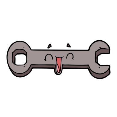 vektör çizim karikatür somun anahtarı