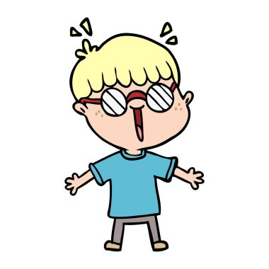 çizgi film çocuk gözlük takıyor