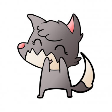 mutlu karikatür fox vektör çizim