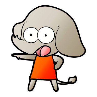 vektör çizim sevimli çizgi fil