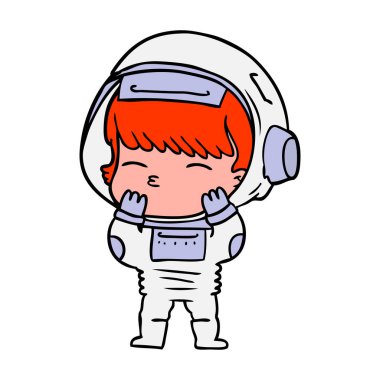 vektör çizim karikatür meraklı astronot