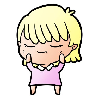 Çizgi filmdeki kadının vektör çizimi