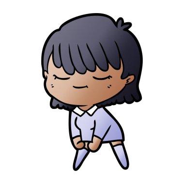 Çizgi filmdeki kadının vektör çizimi