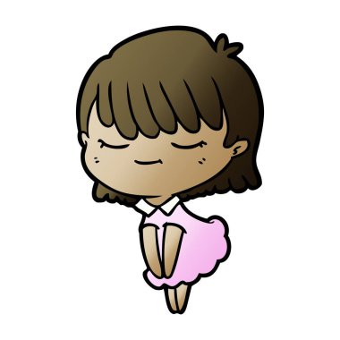 Çizgi filmdeki kadının vektör çizimi