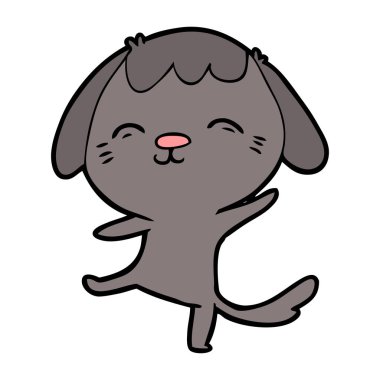 mutlu karikatür dans eden köpek