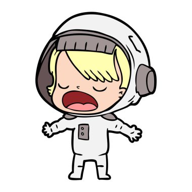 astronot konuşuyor karikatür vektör çizim