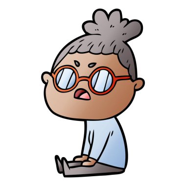 vektör çizim karikatür rahatsız kadın