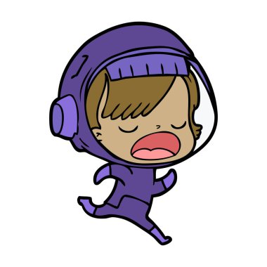 vektör çizim karikatür astronot çalıştıran