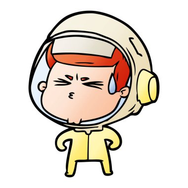 vektör çizim karikatür astronot vurguladı