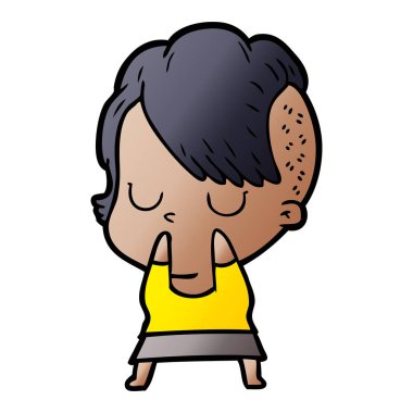 Çizgi filmdeki kadının vektör çizimi