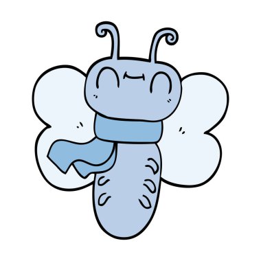 Komik karikatür kelebek vektör çizim