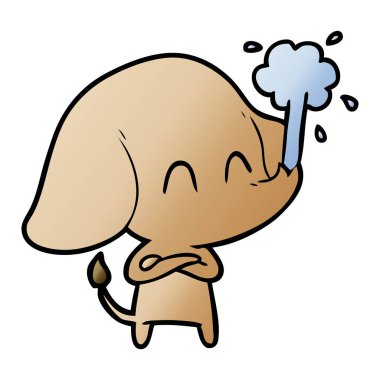 vektör çizim sevimli çizgi fil