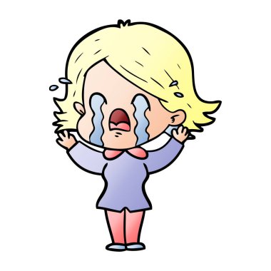 vektör çizim karikatür adam ağlıyor