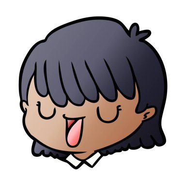 vektör çizim karikatür kadın yüzü