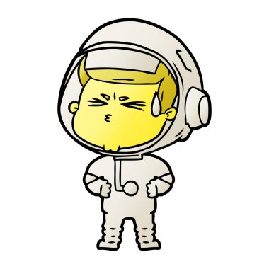 vektör çizim karikatür astronot vurguladı