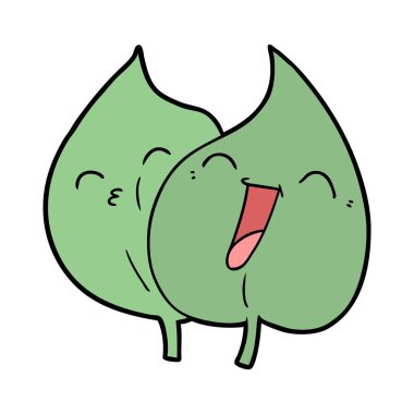 komik karikatür yaprakları vektör çizim