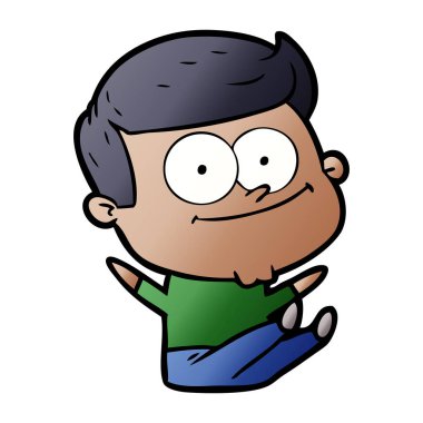 vektör çizim karikatür mutlu adam