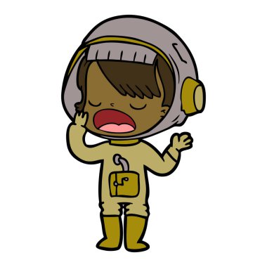 çizgi film astronot kız esneme