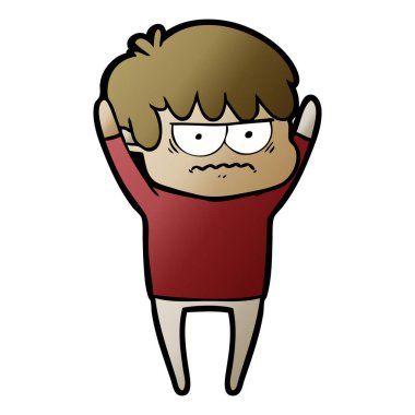 rahatsız çizgi film çocuk vektör çizim