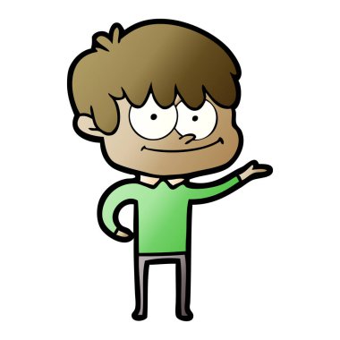 mutlu çizgi film adam vektör çizim