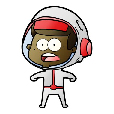 Çizgi film astronotunun vektör çizimi